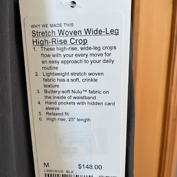 NWT Lululemon Stretch Woven Wide Leg High Rise Crop Pants - Picture 8 of 10